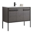 thumbnail image 1 of Fine Fixtures  Oakville Bathroom Vanity  with White Ceramic Sink Black Coal Oak - Black Hardware 42 Inch, 1 of 8
