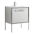 thumbnail image 1 of Fine Fixtures  Oakville Bathroom Vanity  with White Ceramic Sink Mild Grey Oak - Chrome Hardware 30 Inch, 1 of 9