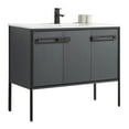 thumbnail image 1 of Fine Fixtures  Oakville Bathroom Vanity  with White Ceramic Sink Onix Grey - Black Hardware 42 Inch, 1 of 8