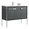 thumbnail image 1 of Fine Fixtures  Oakville Bathroom Vanity  with White Ceramic Sink Onix Grey - Chrome Hardware 42 Inch, 1 of 9