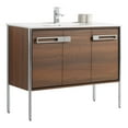thumbnail image 1 of Fine Fixtures  Oakville Bathroom Vanity  with White Ceramic Sink Walnut Ebony - Chrome Hardware 42 Inch, 1 of 7
