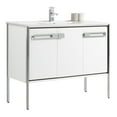 thumbnail image 1 of Fine Fixtures  Oakville Bathroom Vanity  with White Ceramic Sink White Matte - Chrome Hardware 42 Inch, 1 of 7