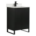 thumbnail image 1 of Fine Fixtures Opulence Collection 24 in. W x 18 in. D x 33 in. H Bathroom Vanity in Black Matte with White Carrara Sintered Stone Sink - Black hardware, 1 of 8