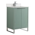 thumbnail image 1 of Fine Fixtures Opulence Collection 24 in. W x 18 in. D x 33 in. H Bathroom Vanity in Mint Green with White Matte Sintered Stone Sink - Chrome hardware, 1 of 8