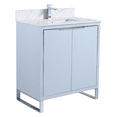 thumbnail image 1 of Fine Fixtures Opulence Collection 30 in. W x 18 in. D x 33 in. H Bathroom Vanity in Pastel Blue with Black Marble Sintered Stone Sink - Black hardware, 1 of 9