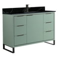 thumbnail image 1 of Fine Fixtures Opulence Collection 48 in. W x 20 in. D x 33 in. H Bathroom Vanity in Mint Green with Black Marble Sintered Stone Sink - Black hardware, 1 of 7