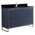 thumbnail image 1 of Fine Fixtures Opulence Collection 48 in. W x 20 in. D x 33 in. H Bathroom Vanity in Navy Blue with Black Marble Sintered Stone Sink - Chrome hardware, 1 of 6