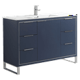 thumbnail image 1 of Fine Fixtures Opulence Collection 48 in. W x 20 in. D x 33 in. H Bathroom Vanity in Navy Blue with White Ceramic Sink - Chrome hardware, 1 of 8