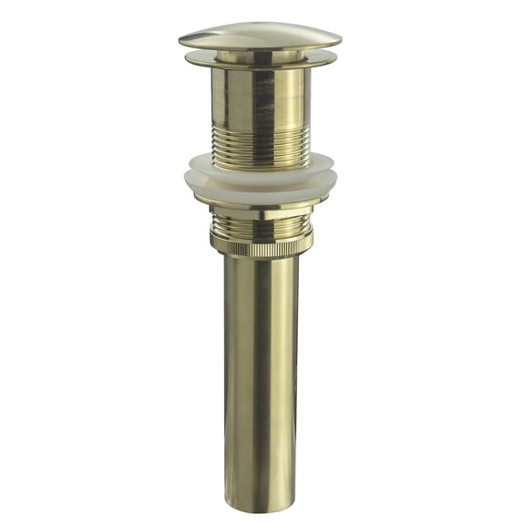 Fine Fixtures Pop-Up Bathroom Sink Drain PVD Satin Brass Without Overflow