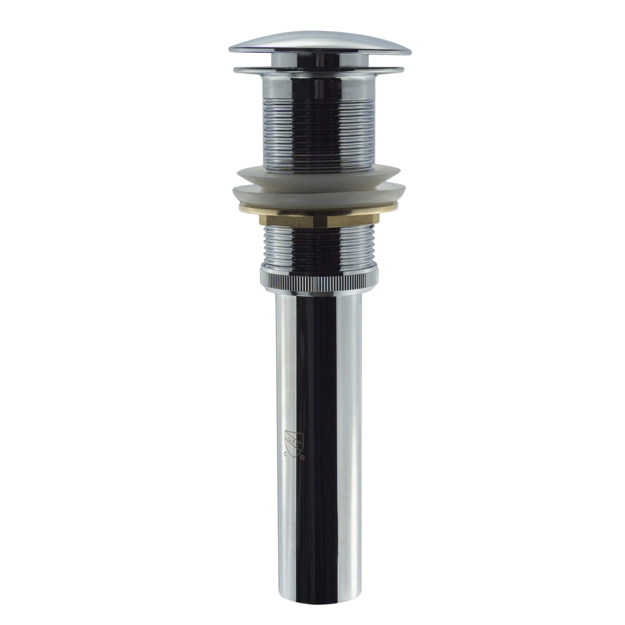 Polished Chrome Brass Pop-Up Bathroom Sink Drain Without Overflow