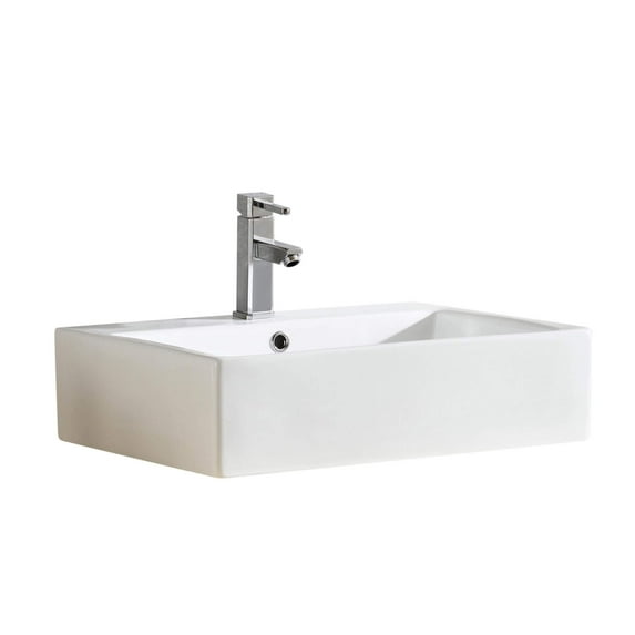 Fine Fixtures Rectangular Vessel Sink Vitreous China w Overflow
