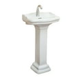 thumbnail image 1 of Fine Fixtures Roosevelt Pedestal Sink - 18 Inch Vitreous China Ceramic Pedestal Sink - Single Faucet Hole Sink in White, 1 of 5