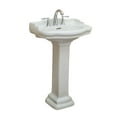thumbnail image 1 of Fine Fixtures Roosevelt Pedestal Sink - 22 Inch Vitreous China Ceramic Pedestal Sink - 8 Inch Faucet Spread - Three Hole Sink in Biscuit, 1 of 4