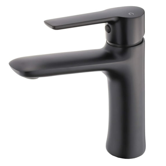 Fine Fixtures Round Single Hole Bathroom Faucet, Black