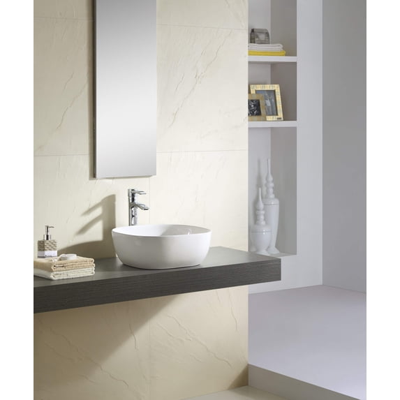 Fine Fixtures Rounded Square Thin Edge Vessel Sink Vitreous China W/O Overflow