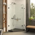 thumbnail image 1 of Fine Fixtures Shower Enclosure Neo Angle Frameless Tempered Glass 42" W X 74" H Black Finish, 1 of 11