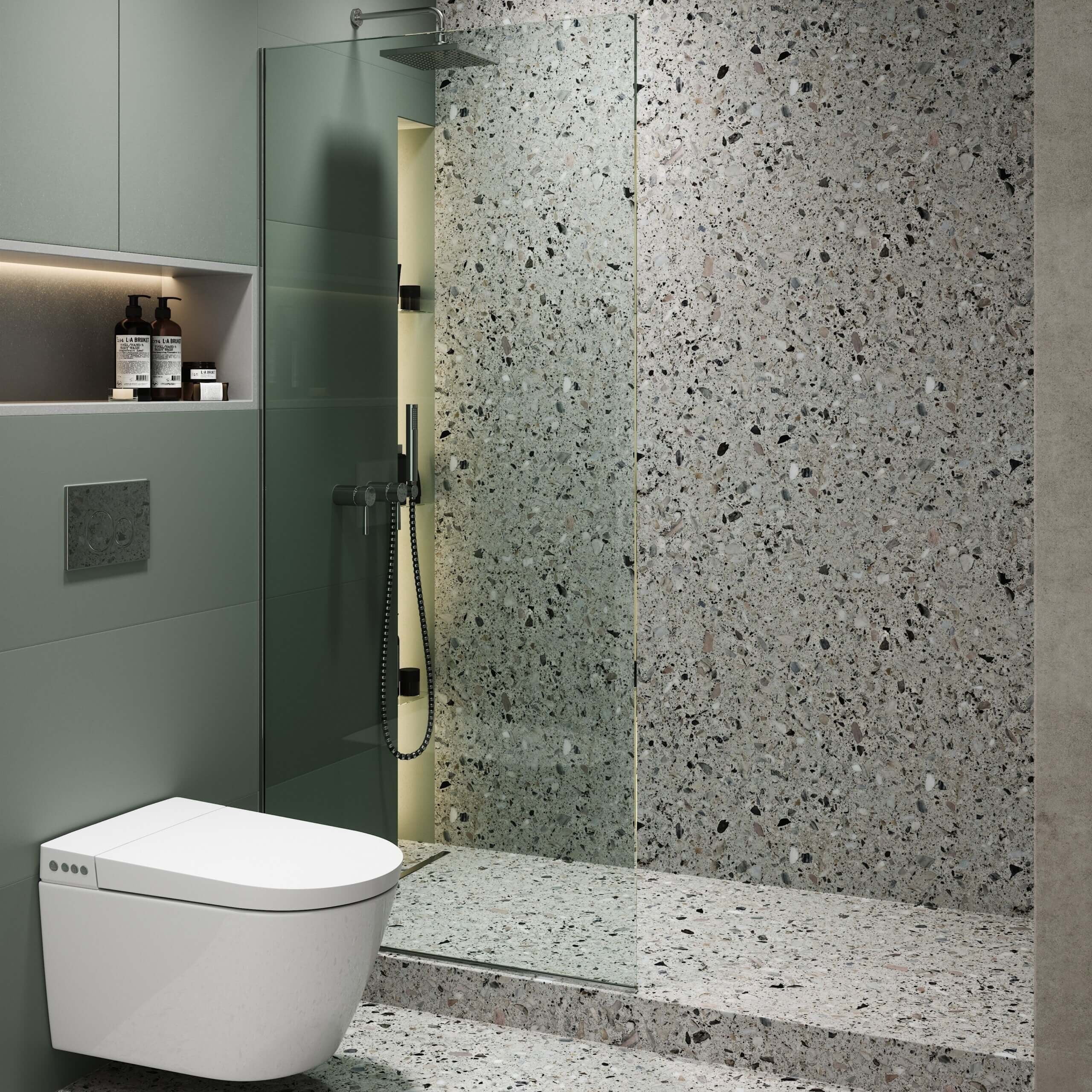 34'' W x 74.25'' H Clear Tempered Glass Shower Panel with Chrome Finish