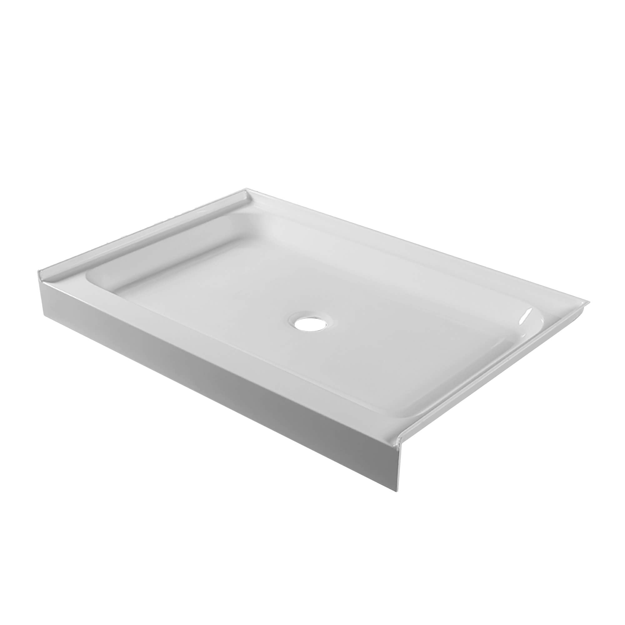 48" x 32" White Acrylic Single Shower Base with Non-Slip Surface