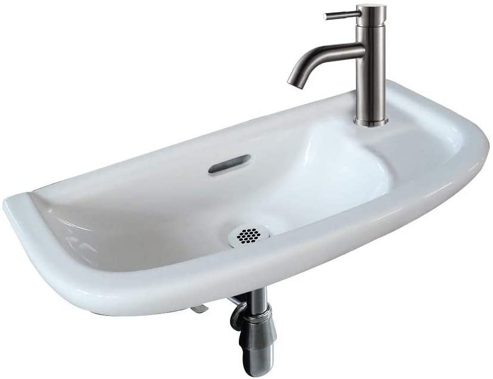 Fine Fixtures Small Wall Mounted Bathroom Sink, Mounting hardware included.