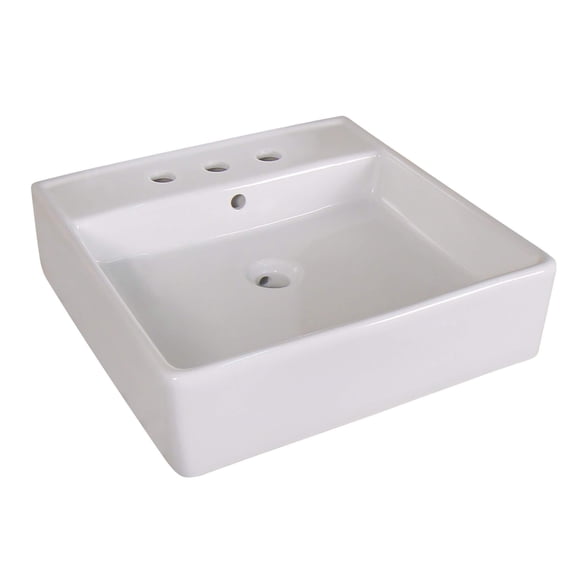 Fine Fixtures Square Vessel Sink Vitreous China w Overflow 8' CC