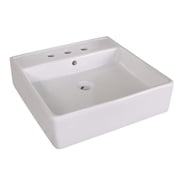 Fine Fixtures Square Vessel Sink Vitreous China w Overflow 8 CC