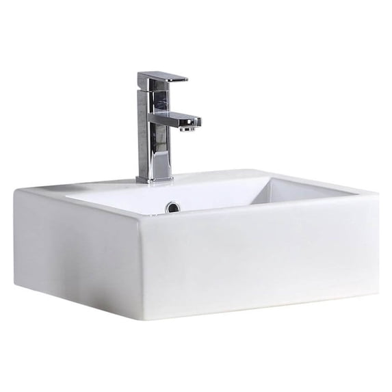 Fine Fixtures Square Vessel Sink Vitreous China w Overflow