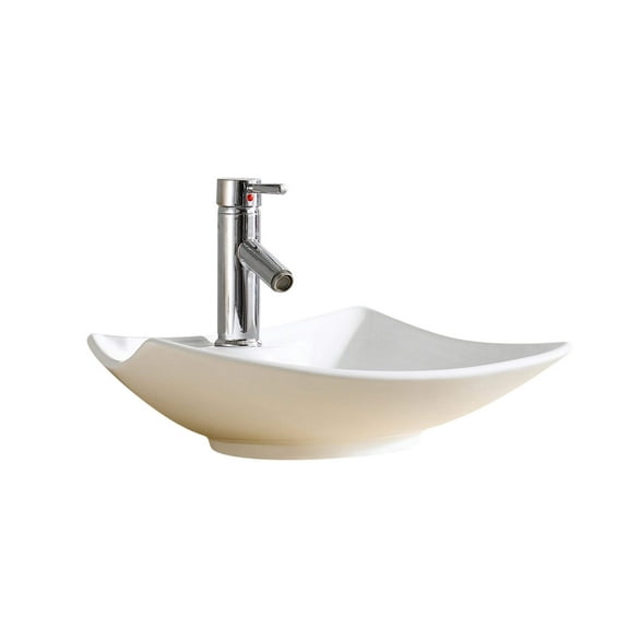 Fine Fixtures Stylized Vessel Sink Vitreous China w/Faucet Hole