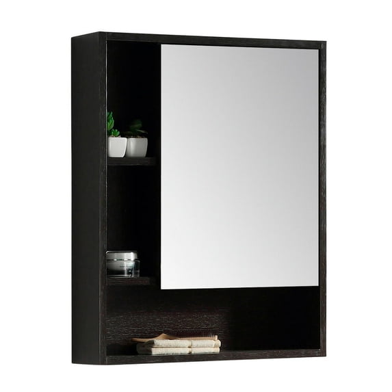 Fine Fixtures Surface Mount Bathroom Medicine Cabinet, Black.