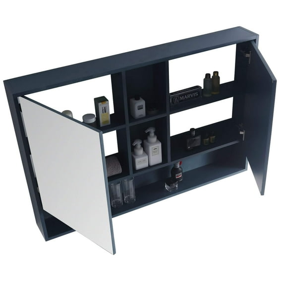 Fine Fixtures Surface Mount Bathroom Medicine Cabinet, Blue.
