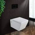 thumbnail image 1 of Fine Fixtures Toilet Combo Set - Toilet Bowl With Soft-Close Seat, 2"x 4" Concealed Tank And Carrier System, Push Buttons Included. Black Square -, 1 of 14