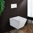 thumbnail image 1 of Fine Fixtures Toilet Combo Set - Toilet Bowl With Soft-Close Seat, 2"x 4" Concealed Tank And Carrier System, Push Buttons Included. White Square -, 1 of 14