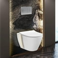 thumbnail image 1 of Fine Fixtures Toilet Combo Set - Toilet Bowl With Soft-Close Seat, 2"x 6" Concealed Tank And Carrier System, Push Buttons Included. Chrome Square -, 1 of 11