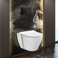 thumbnail image 1 of Fine Fixtures Toilet Combo Set - Toilet Bowl With Soft-Close Seat, 2"x 6" Concealed Tank And Carrier System, Push Buttons Included. Oil Rubbed Bronze, 1 of 11