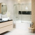thumbnail image 1 of Fine Fixtures Tub Door Sliding Frameless Tempered Glass 60" W x 66" H Polished Chrome, 1 of 12