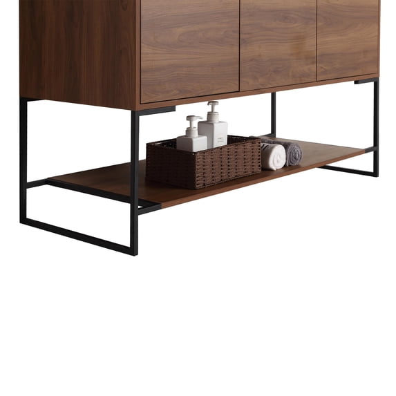 Fine Fixtures Urbania Collection Bathroom Vanity Walnut 48" - Double Sink Matte,N/A