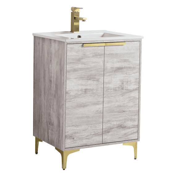 Fine Fixtures Wilmington 24 Inch Bathroom Vanity With Sink - Fully Assembled Bathroom Sink Cabinet, Bathroom Vanities, Wood Bathroom Vanity, Small Bathroom Sink Cabinet, 24 Bathroom Vanity With Sink