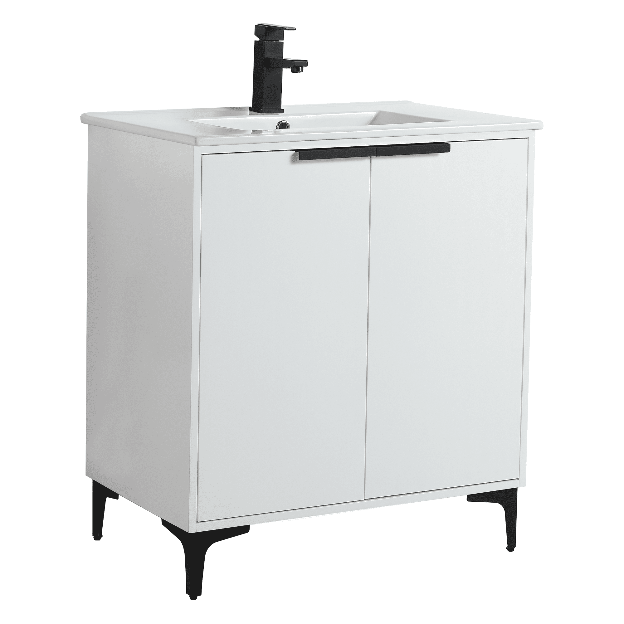 Fine Fixtures Wilmington 30 Inch White Bathroom Vanity With Sink - 30 Bathroom Vanity With Sink Top Combo, Bathroom Vanities, Wooden 30 Inch Bathroom Vanity, Modern Bathroom Sink Cabinet, Sink Vanity