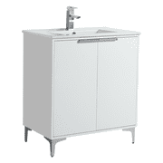 Fine Fixtures Wilmington 30 Inch White Bathroom Vanity With Sink - 30 Bathroom Vanity With Sink Top Combo, Bathroom Vanities, Wooden 30 Inch Bathroom Vanity, Modern Bathroom Sink Cabinet, Sink Vanity