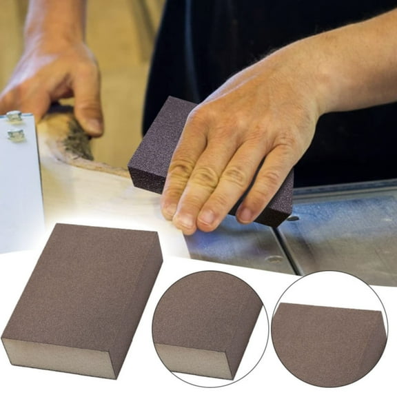 Fine-Grit Wood Sanding Sponge (Furniture Refinishing Block), 60-80, 60-80# Woodworking Furniture Sanding Sponge, Washable And Reusable For Fine Polishing, Meiiso