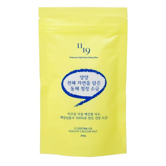 Fine Ground DEEP Sea Salt/ Healthy calcium salt – 7 Ounce (200g)(Pack of 1) Resealable Bag of Nutritious, Premium Classic Sea Salt, Great for Cooking, Baking, Pickling, Finishing 한국 동해바다 심층수 소금