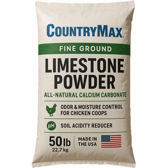 Fine Ground Limestone Powder 50 lb – All-Natural Carbonate for Lawns, Gardens, Chicken Coops, Odor Control, Soil pH, and Agriculture – Soft White Lime Rock Dust