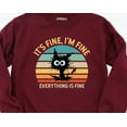 thumbnail image 1 of It Is Fine I Am Fine Everything Is Fine Sweatshirt, Dark Cat Long Sleeve Shirt, Retro Animal Hoodie, Cat Sweatshirt, Animal Sweatshirt SWEATSHIRT All Size S-5XL, 1 of 5