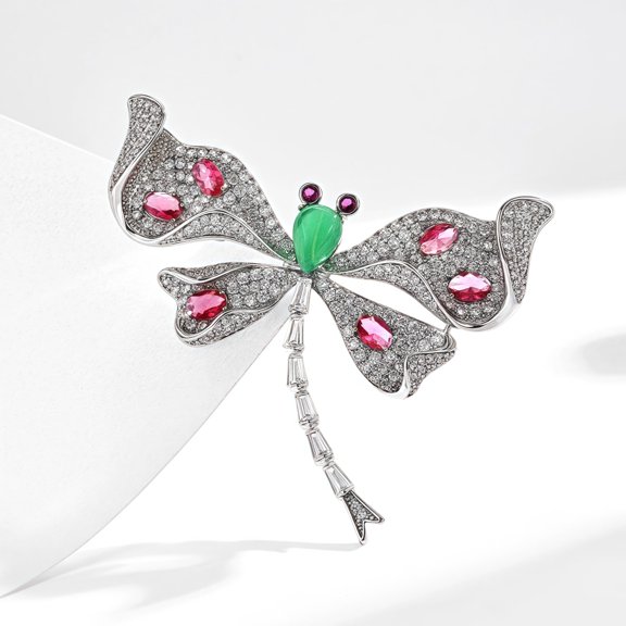 Zircon Dragonfly Brooch Pin Clothing Collar Pin Ladies Scarf Bag Accessories Gift