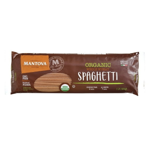Mantova Organic Whole Wheat Spaghetti, 1 lb (Pack of 3)