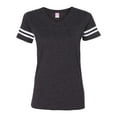 thumbnail image 1 of Fine Jersey V-Neck Short Sleeve Footbal T-Shirt for Women , White Vintage Smoke , M, 1 of 5