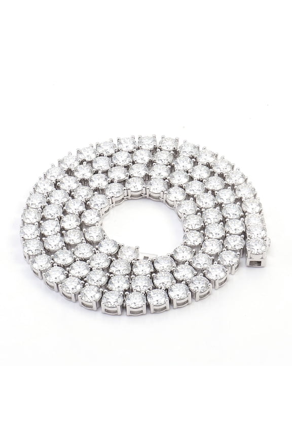 Fine Jewelry Custom Necklace 5mm Hip-hop Gemstone Tennis Chain Link 925 Silver Iced Out Chain