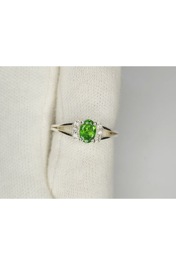 Fine Jewelry Natural Tsavorite Ring | Oval Green Garnet in Sterling Silver | Women’s Gift Ring