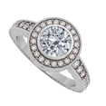 thumbnail image 1 of Fine Jewelry Vault UBNR50293AGCZ CZ Halo Engagement Ring in Sterling Silver, 1 of 1