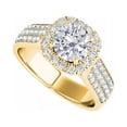 thumbnail image 1 of Fine Jewelry Vault UBNR50884EAGVYCZ CZ Halo Ring in 18K Yellow Gold Vermeil With CZ Rows, 1 of 1