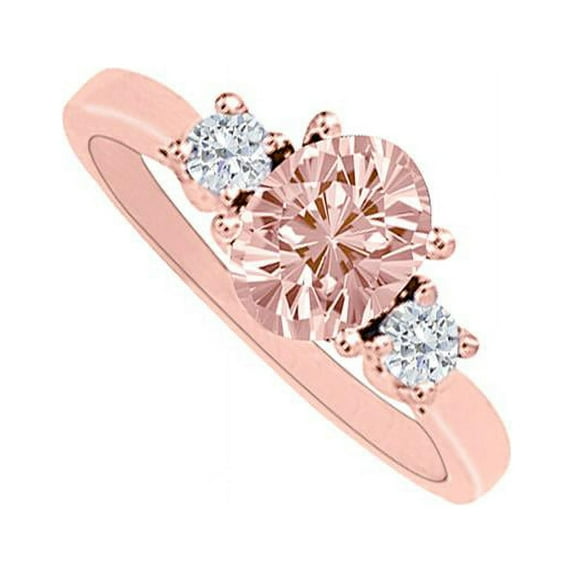 Fine Jewelry Vault UBNR83133AGVR8X6CZMG Morganite CZ Three Stone Engagement Ring, 2 Stones